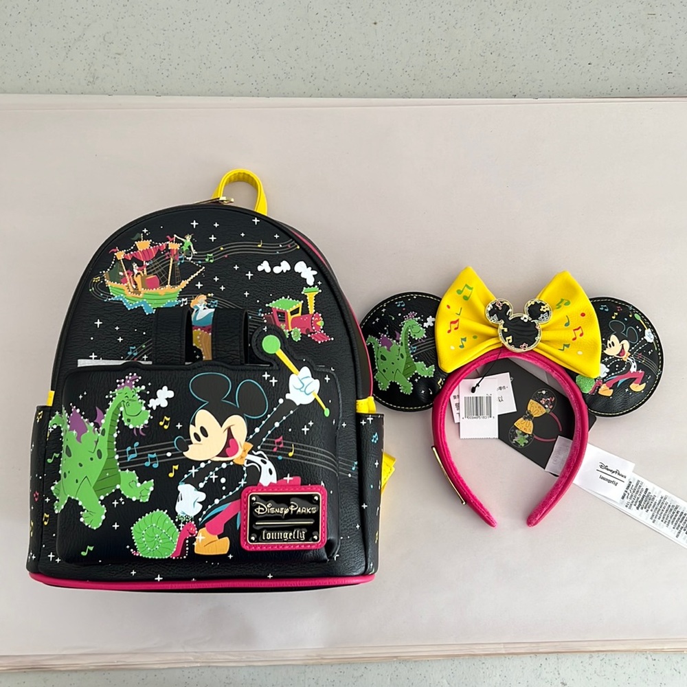 Disney Parks Main Street Electrical Parade Loungefly 50th Backpack & Ears